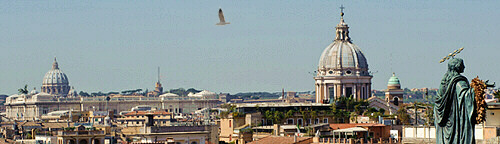 Spanish Steps Rome seagulls attic